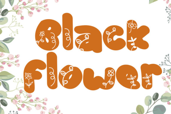 Black Flower Font for Vibrant, Kid-Friendly Craft Designs