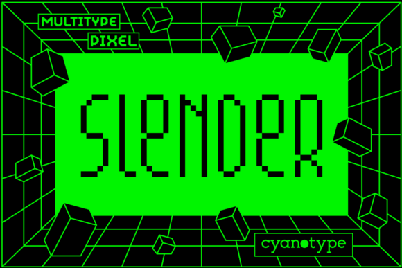 MultiType Pixel Slender: The Pixelated Display Font for Trendy Craft Designs